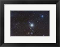 Framed Jupiter in the constellation Taurus with deep sky objects