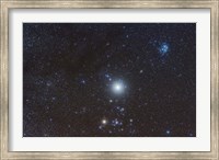 Framed Jupiter in the constellation Taurus with deep sky objects