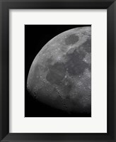 Framed limb and terminator of the waxing gibbous moon