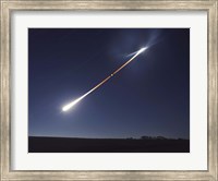 Framed Total lunar eclipse with eclipse motion trail