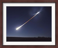 Framed Total lunar eclipse with eclipse motion trail