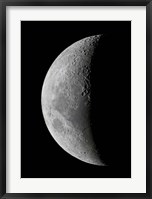 Framed waxing crescent moon in high resolution