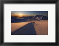 Framed Midnight Sun over Lilletinden Mountain, Nordland, Norway