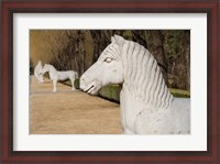 Framed Carved horse statues, Changling Sacred Was, Beijing, China