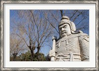 Framed Carved warrior statues, Changling Sacred Was, Beijing, China