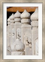 Framed China, Beijing, Forbidden City. Emperors palace, ornate marble bridge.