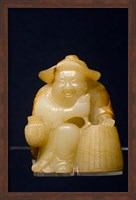 Framed China, Shanghai, Shanghai Museum. Carved jade fisherman.