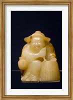 Framed China, Shanghai, Shanghai Museum. Carved jade fisherman.