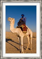 Framed Bedouin man on camel, Douz, Sahara Tunisia, Africa