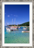 Framed Boats, beach, La Digue, Seychelle Islands