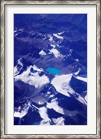 Framed Aerial View of Snow-Capped Peaks on the Tibetan Plateau, Himalayas, Tibet, China