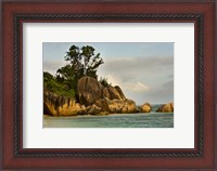 Framed Anse-Source D'Argent coastline, Seychelles, Africa