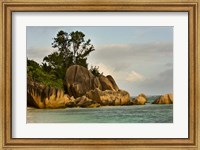 Framed Anse-Source D'Argent coastline, Seychelles, Africa