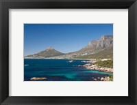 Framed Camps Bay and Clifton area, view of the backside of Lion's Head, Cape Town, South Africa