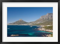 Framed Camps Bay and Clifton area, view of the backside of Lion's Head, Cape Town, South Africa