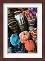 Framed Berber Hats, Souqs of Marrakech, Marrakech, Morocco