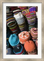 Framed Berber Hats, Souqs of Marrakech, Marrakech, Morocco