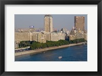 Framed Corniche El Nil, Nile River, Cairo, Egypt