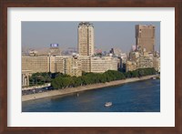 Framed Corniche El Nil, Nile River, Cairo, Egypt