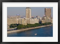 Framed Corniche El Nil, Nile River, Cairo, Egypt