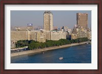 Framed Corniche El Nil, Nile River, Cairo, Egypt