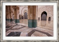 Framed Al-Hassan II mosque, Casablanca, Morocco