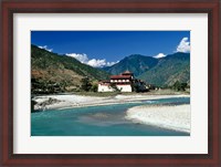 Framed Bhutan, Punaka, Mo Chhu, Punaka Dzong, Monastery