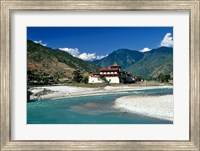 Framed Bhutan, Punaka, Mo Chhu, Punaka Dzong, Monastery