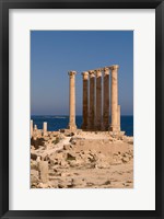 Framed Ancient Architecture with sea in the background, Sabratha Roman site, Libya