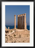 Framed Ancient Architecture with sea in the background, Sabratha Roman site, Libya