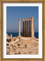 Framed Ancient Architecture with sea in the background, Sabratha Roman site, Libya