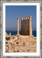 Framed Ancient Architecture with sea in the background, Sabratha Roman site, Libya