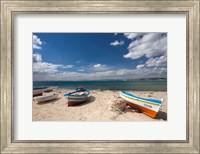 Framed Fishing boats on beach, Hammamet, Cap Bon, Tunisia