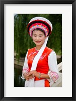 Framed Bai Minority Woman in Traditional Ethnic Costume, China