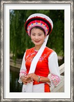 Framed Bai Minority Woman in Traditional Ethnic Costume, China
