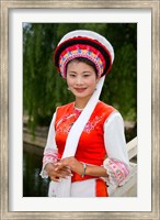 Framed Bai Minority Woman in Traditional Ethnic Costume, China