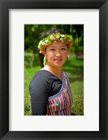 Framed China, Yunnan, Young Dulong Portrait with Ethnic Costume