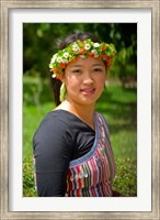 Framed China, Yunnan, Young Dulong Portrait with Ethnic Costume