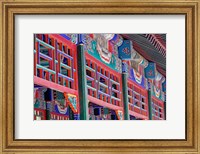 Framed Colorfully painted corridor details, Zhongshan Park, Beijing, China