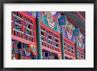 Framed Colorfully painted corridor details, Zhongshan Park, Beijing, China