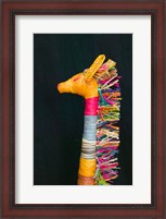 Framed Embroidered giraffe craft, Kenya