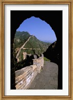 Framed Great Wall of China Viewed through Doorway, Beijing, China