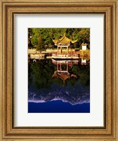 Framed Cangshan Mountains and Park Pavilion, Dali, Yunnan, China