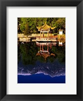 Framed Cangshan Mountains and Park Pavilion, Dali, Yunnan, China