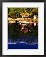 Framed Cangshan Mountains and Park Pavilion, Dali, Yunnan, China
