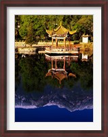 Framed Cangshan Mountains and Park Pavilion, Dali, Yunnan, China