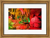 Framed Cave stalagmites, stalactites, Mutianyu, China,