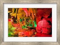 Framed Cave stalagmites, stalactites, Mutianyu, China,