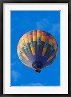 Framed Rainbow colored hot air balloon over Namib Desert, Sesriem, Namibia