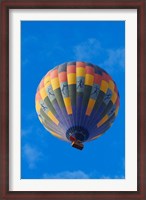 Framed Rainbow colored hot air balloon over Namib Desert, Sesriem, Namibia